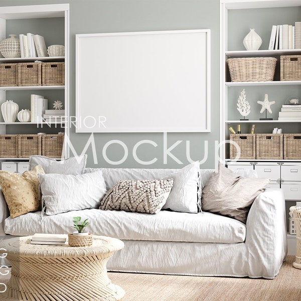 Frame mockup in home interior