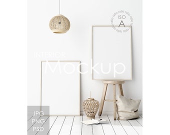 Frame mockup in home interior