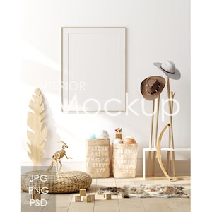 Frame mockup in home interior
