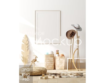 Frame mockup in home interior