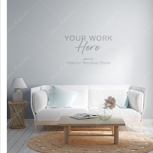 Empty Wall mockup, Minimalist mockup, Living room mockup, Interior frame, Blank wall mockup