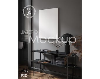 Canvas mockup in home interior