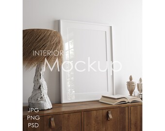 Frame mockup in home interior