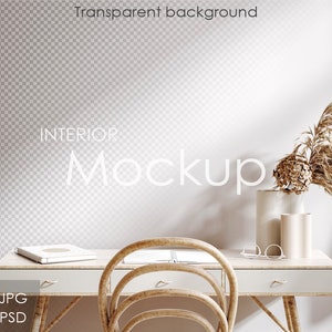 Wall mockup in home interior