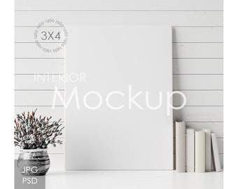 Canvas mockup in home interior