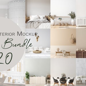 Blank wall interior mockup BUNDLE,Empty Wall mockup, Minimalist mockup, Living room  mockup, Interior frame, wall mockup