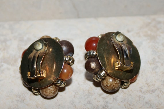 Vintage Clip on Earrings Red Jasper Carnelian and… - image 3