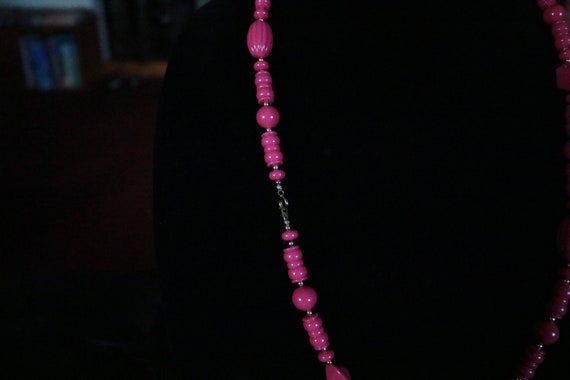 Genuine Lucite Barbie Pink Beaded Necklace - image 4