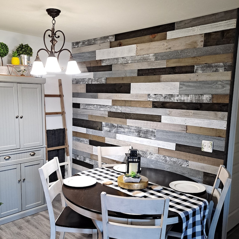 Reclaimed Wood Accent Wall Dark Winter Blend 10sqft of Etsy
