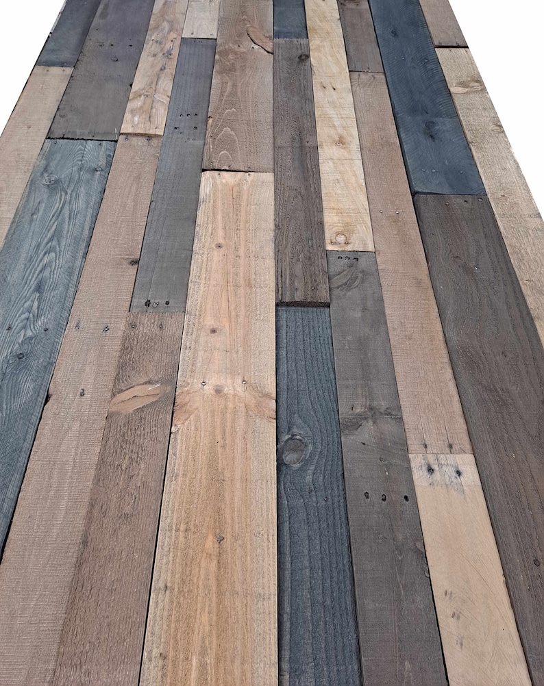 Reclaimed Wood Accent Wall Dark Rustic Blend 10sqft of Pallet Wall image 5