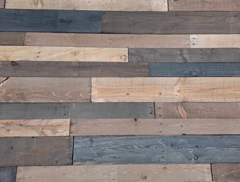 Reclaimed Wood Accent Wall Dark Rustic Blend 10sqft of Pallet Wall image 9
