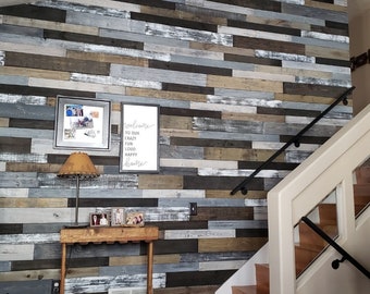 Reclaimed Wood Accent Wall - Dark Winter Blend - 10sqft of Pallet Wall