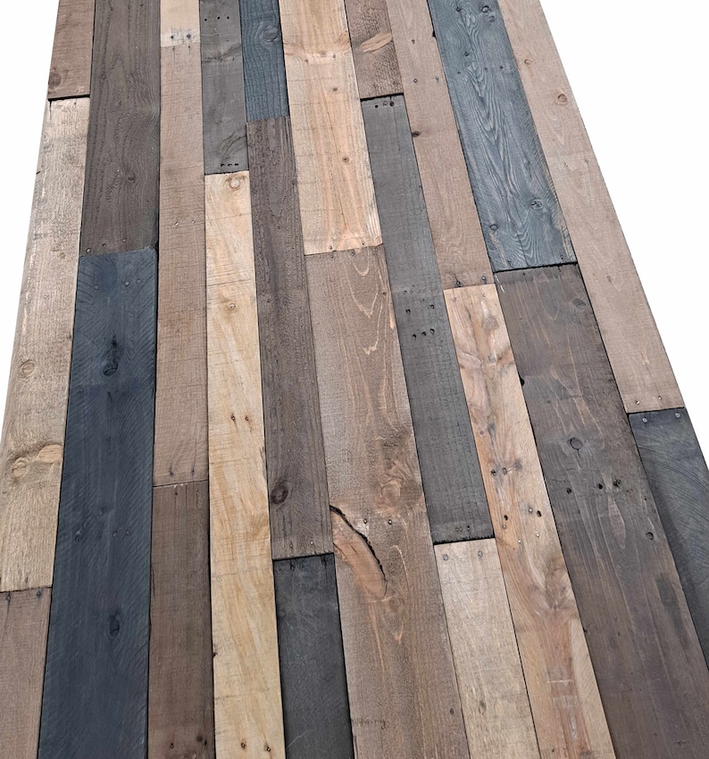 Reclaimed Wood Accent Wall Dark Rustic Blend 10sqft of Pallet Wall image 8