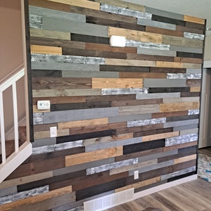 Reclaimed Wood Accent Wall - Rustic Winter Blend - 10sqft of Pallet Wall