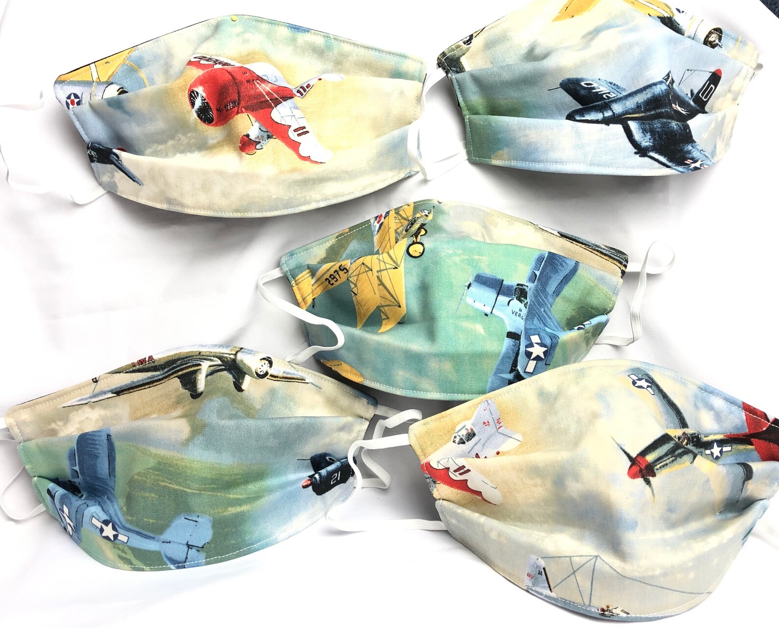 Aviones FACE MASK Aircraft 3 capas 100 algodón Tamaño Etsy