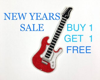 Rock and Roll ELECTRIC GUITAR iron on patches New Years Sale (Buy 1 Get 1 FREE!) electric guitar iron on patches (While Supplies Last!)