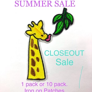 Giraffe Iron On Patches (Summer Sale!) Wildlife Jungle Patches, Junior Giraffe Club Patches, Zoo Souvenirs Animal Zoo Crew Trip, Get 1 Free! 画像 1