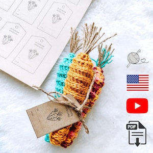 Rustic Carrots Crochet Pattern + Video Tutorial/Spring homedecor/Gifting/Easter DIY/Crochet Carrot/