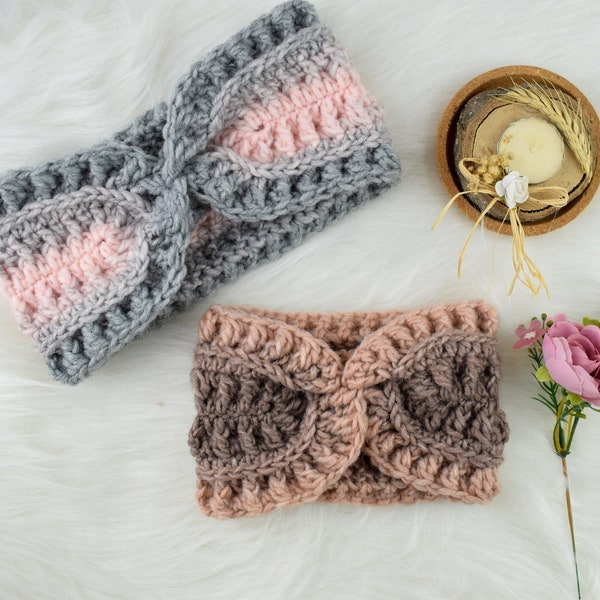 Crochet ear warmer/ headband pattern- "Alpine" crochet headband pattern- 4 different sizes