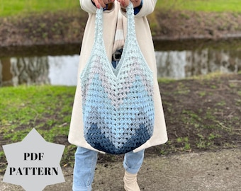 Crochet Tulip Market Bag Pattern: Easy Lace Tote (PDF Pattern)