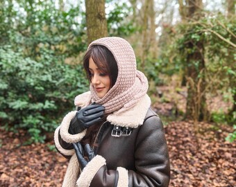 CROCHET PATTERN+VIDEO/ Crochet Hood Scarf/ Pixel Crochet Hooded