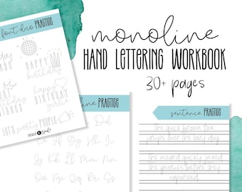 Monoline Hand Lettering Workbook, Font Duos