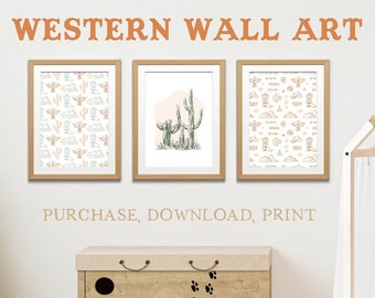 Western Wall Art, Poster, Digital Download