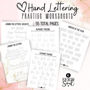 Hand Lettering Workbook | Lettering Combos | PDF | PNG | Calligraphy Practice Sheets | Digital Lettering | Procreate Lettering