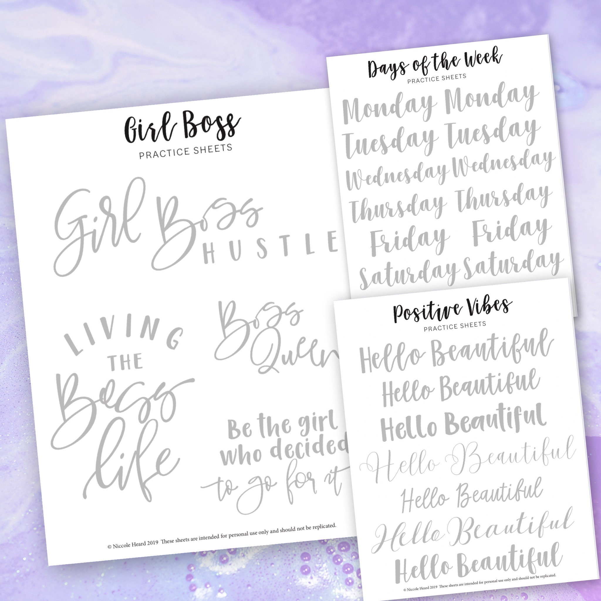 Hand Lettering Practice Workbook, Calligraphy Practice Sheets - Etsy