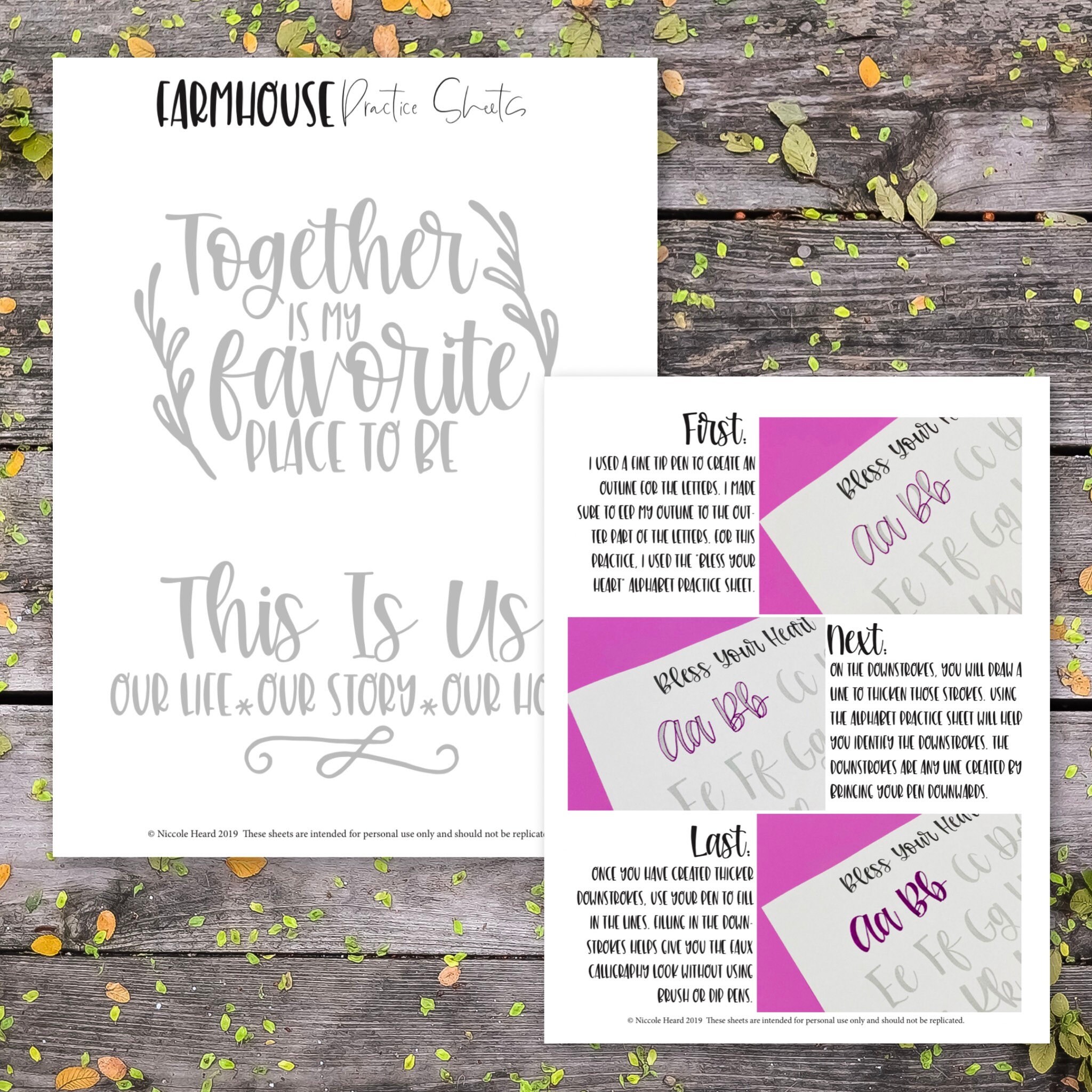 Farmhouse Hand Lettering Farmhouse Hand Lettering Practice Workbook – Cursive & Script (PDF/JPEG ...
