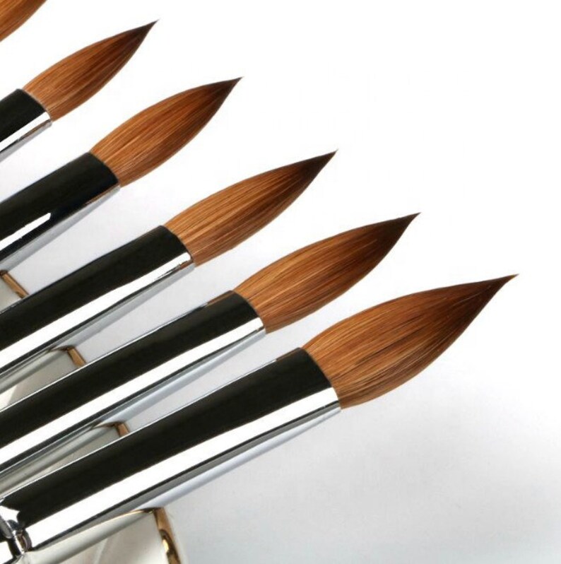 100 Kolinsky Acrylic Nail Crimped Brush Wood Handle German Etsy