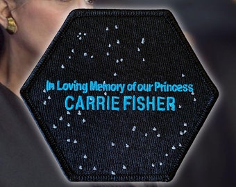In Loving Memory Hex Embroidered Patch Hook and Loop Fastening (Carrie Fisher Tribute)