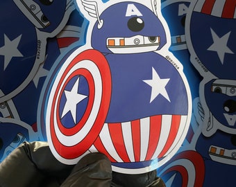 Captain America BB8 Crossover Vinyl Sticker