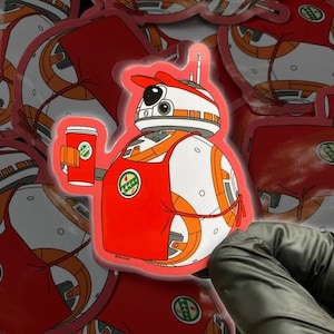 Clan Fett BB8 Barista Sticker, Barista Vinyl Decal Sticker, Coffee Mug Sticker, Water Bottle sticker, laptop sticker, BB8 Sticker, Starbucks