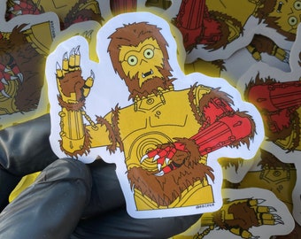 C-3PO Werewolf Mashup Vinyl Sticker