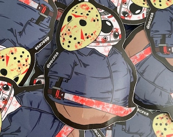 JSN.8 Vinyl Sticker, Jason Voorhees x BB-8 Mashup Decal