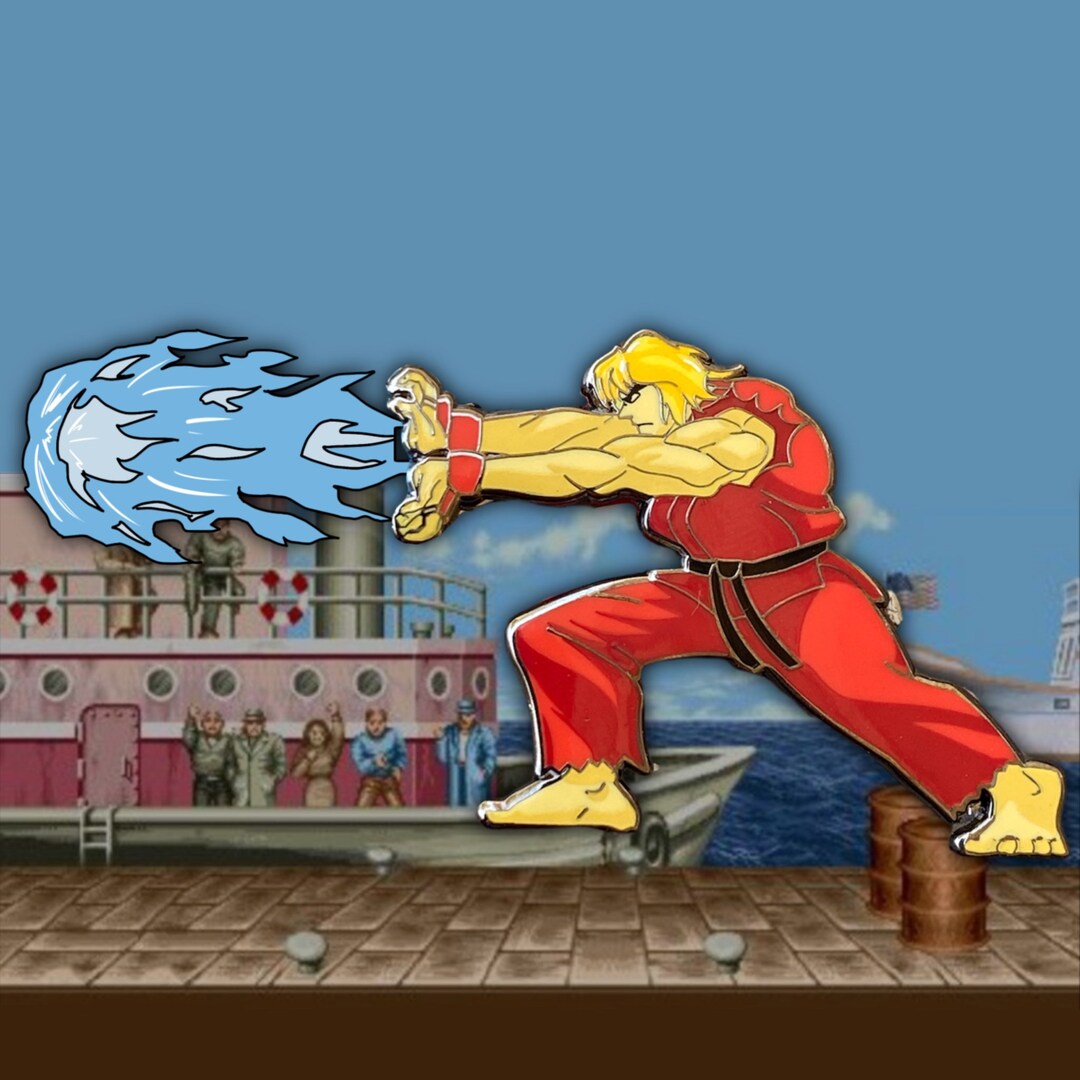 Hadouken Slider Street Fighter Inspired Enamel Pin (ken Variant) - Etsy