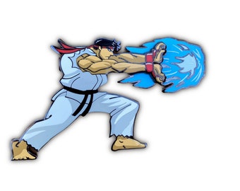 Hadouken Slider Street Fighter Inspired Enamel Pin