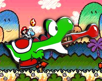 Pin esmaltado de Yoshi: Lengua móvil, inspirado en Nintendo