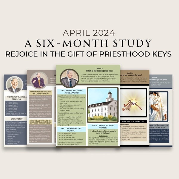 Rejoice in the Gift Priesthood Keys General Conference 2023 Study Posters 6 Months Review President Russell M Nelson Temple Think Celestial