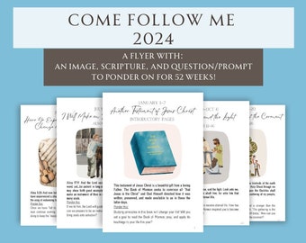 12x18 inch 2024 Come Follow Me Weekly Scripture Cards with Illustrations
