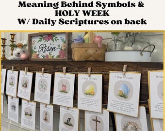 Easter Countdown Banner: Holy Week Symbols, Scriptures, and more! BEGINS MARCH 16th (Digital Download)