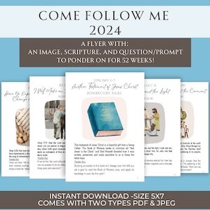 2024 CFM Set with Graphics Book of Mormon Cards for Family Professionally Printed BOM Flyer Gift Children/Grandchildren scripture and prompt