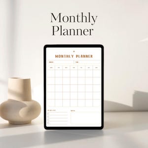 Monthly Planner Organizer – DIGITAL Dowload PDF compaitable with Notability, Goodnotes and More for Productivity