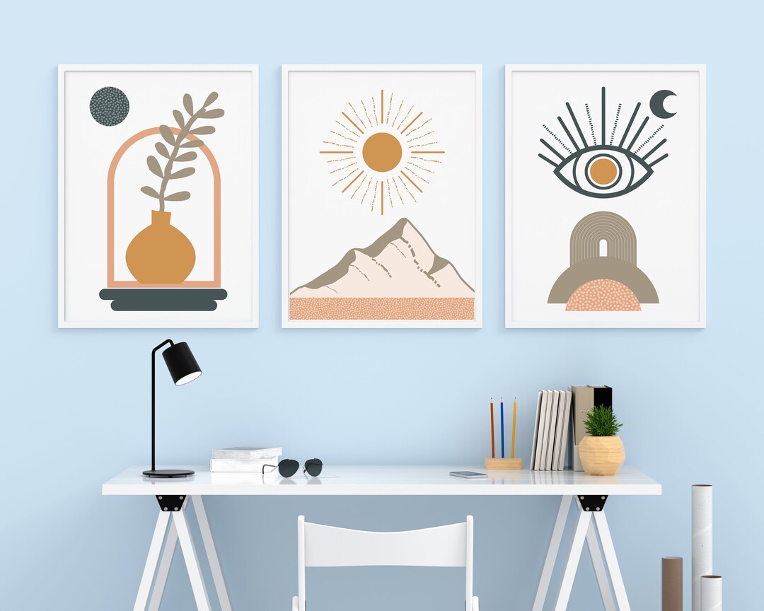 Boho Wall Art Print,boho Prints,printable Wall Art,set of Three Prints