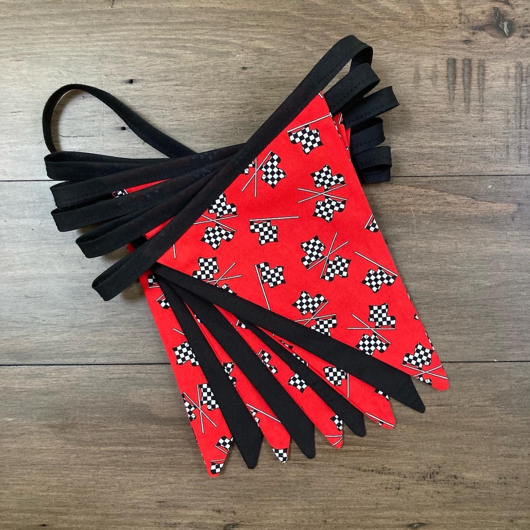 Racing Cars Themed Bunting, Two Styles, Racing Flags and Wheels, 2 ...