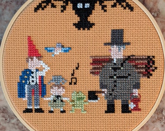5" Wirt, Gregory, Beatrice, Jason Funderburker, The Woodsman, & The Beast (Over de tuinmuur) Cross Stitch patroon