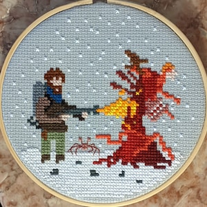 5" MacReady and The Thing (The Thing) Cross Stitch Pattern