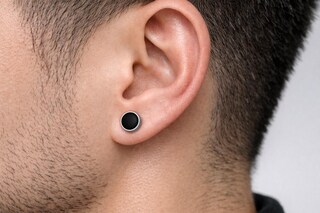 Orecchini A Croce In Argento 925 Ipoallergenici Con Chiusura A Vite - Donne, Trago, Cartilagine, Regalo