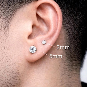 316L surgical steel 16g stud Cubic Zirconia earrings  with screw ball backs